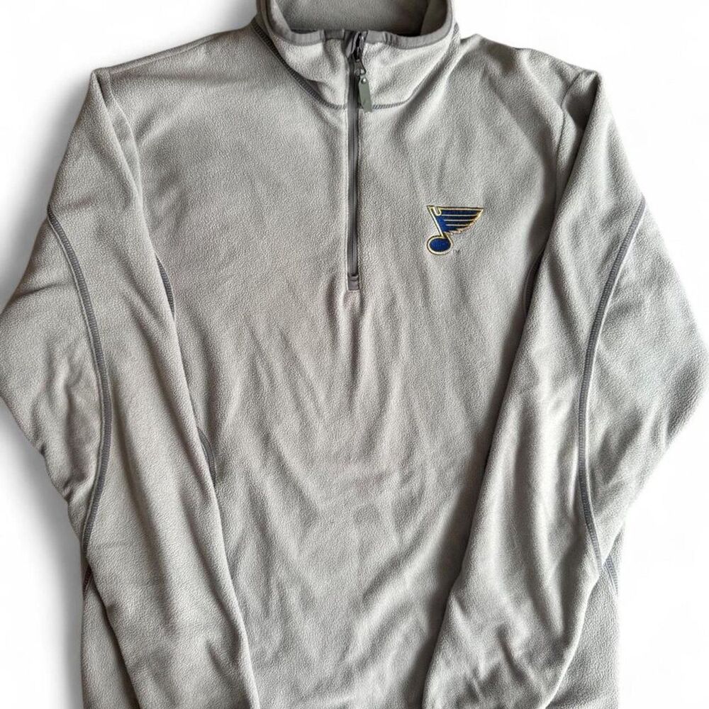 Antigua St. Louis Blues Grey Polar Fleece Quarter Zip Pullover Medium